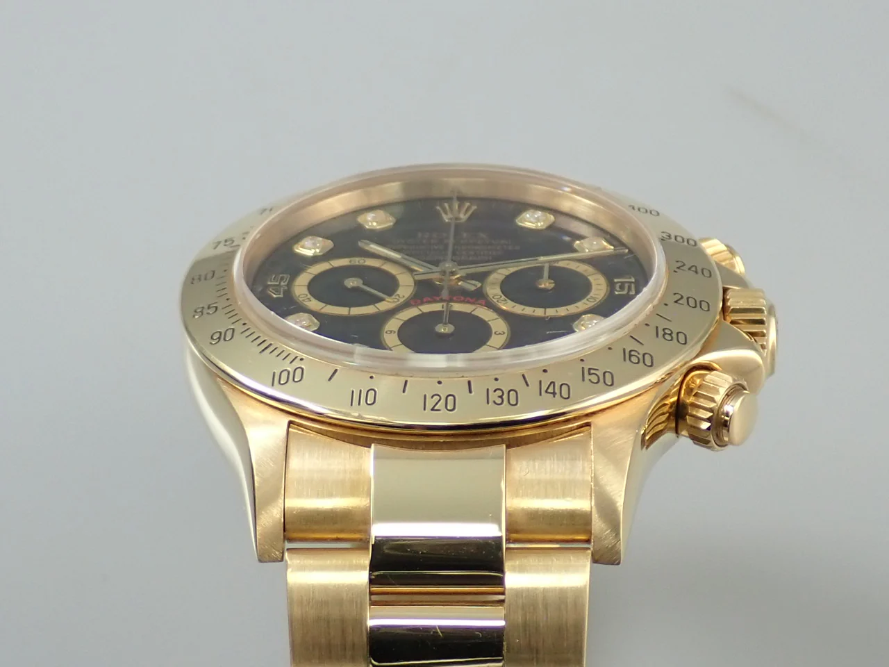 ロレックス デイトナ エルプリメロ Ref.16528 イエローゴールド ブラックx8Pダイヤ文字盤 - Image 6