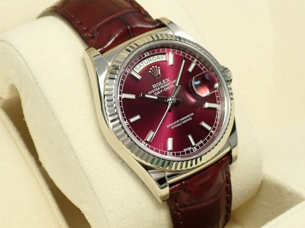 ロレックス デイデイト Ref.118139 ホワイトゴールド チェリー文字盤 - Image 5
